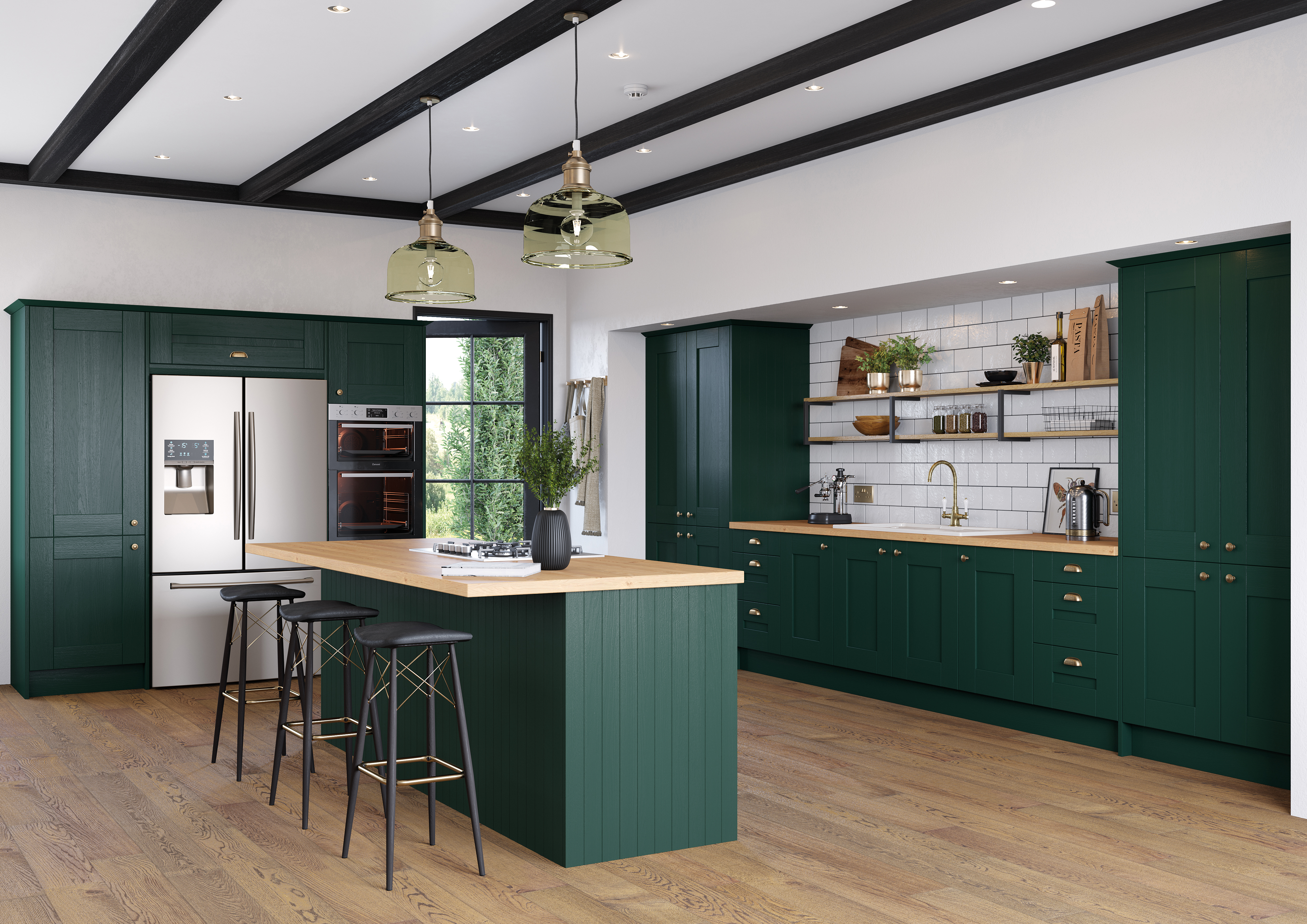 Cartmel fir green kitchen